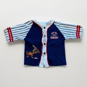 Vintage Scooby Doo Baseball Jersey Button Up Shirt Youth 7 Small Y2k 90s